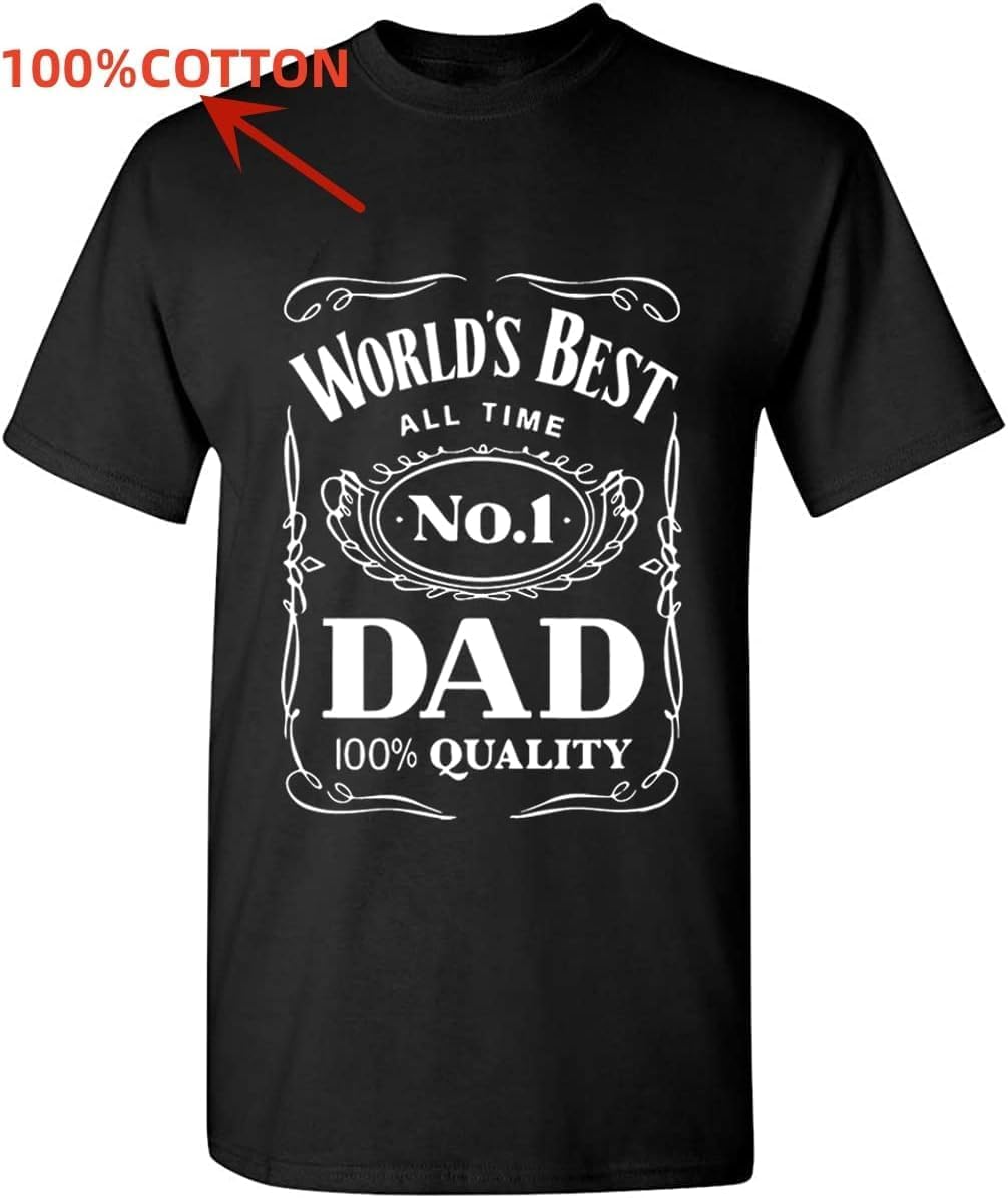 CGVEKV World´s Best No. 1 Dad Daddy Father Day giftsT-Shirt Black