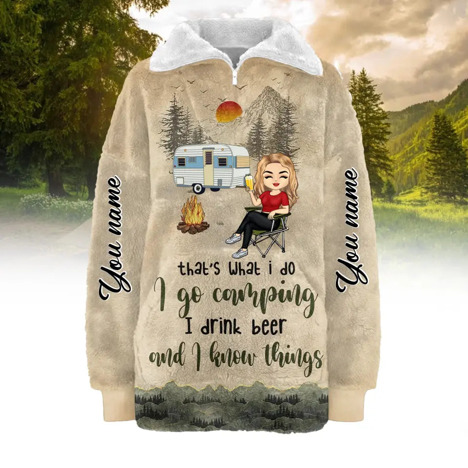 Borg Fleece Sweatshirt - Personalized Gift For Camping lovers