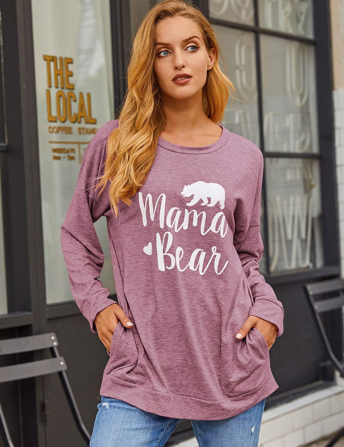 Nlife Mama Bear Mothers Day Shirt for Gifts Moms Graphic Tees with Sayings Womens Tshirts Tops