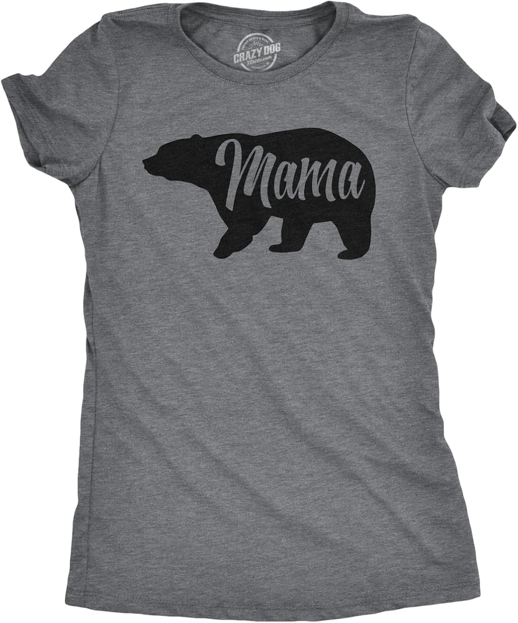 Womens Mama Bear T Shirt Cute Funny Best Mom of Boys Girls Cool Mother Tee Mother Shirt