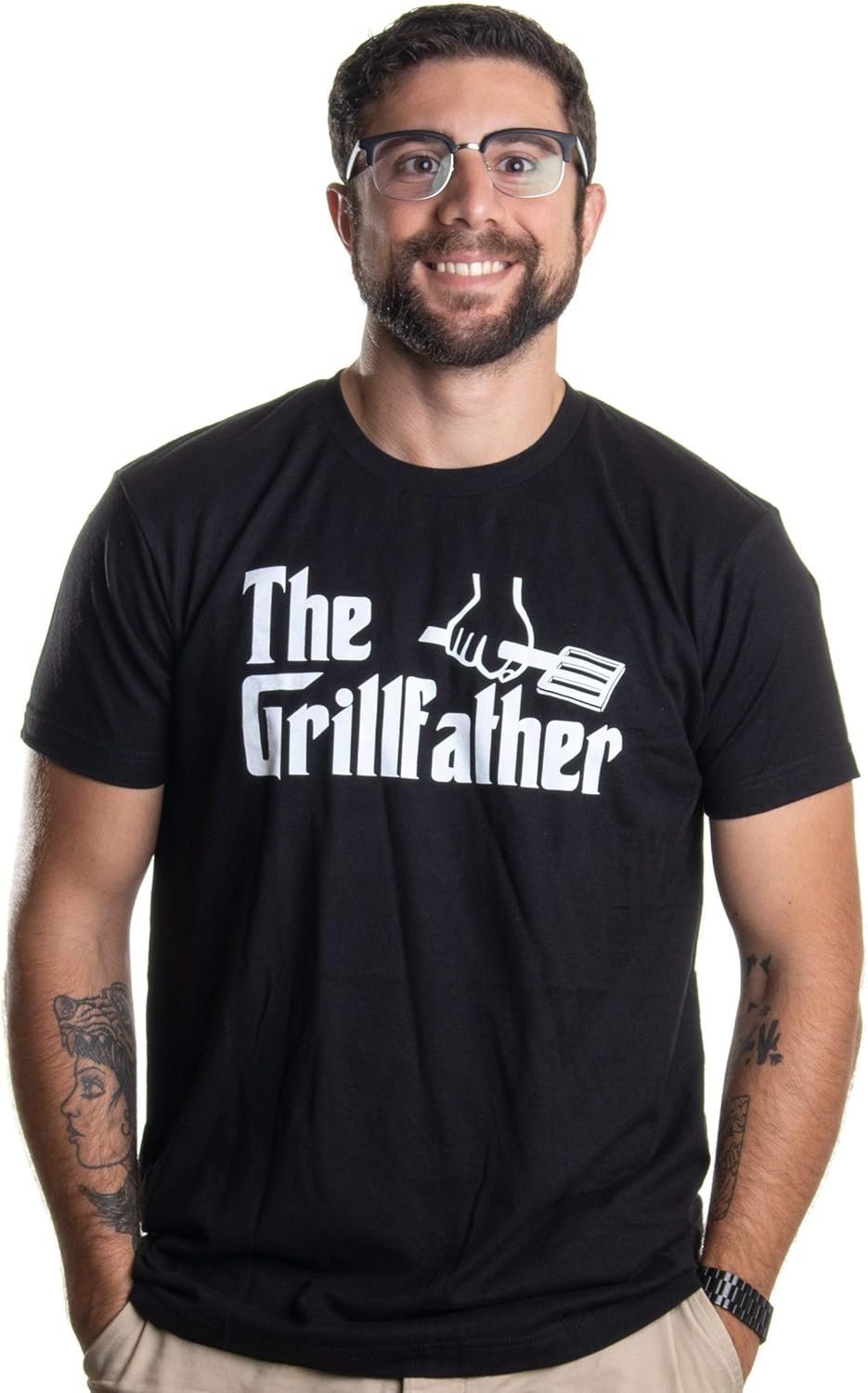 The Grillfather | Funny Dad Grandpa Grilling BBQ Meat Humor T-Shirt Joke for Men