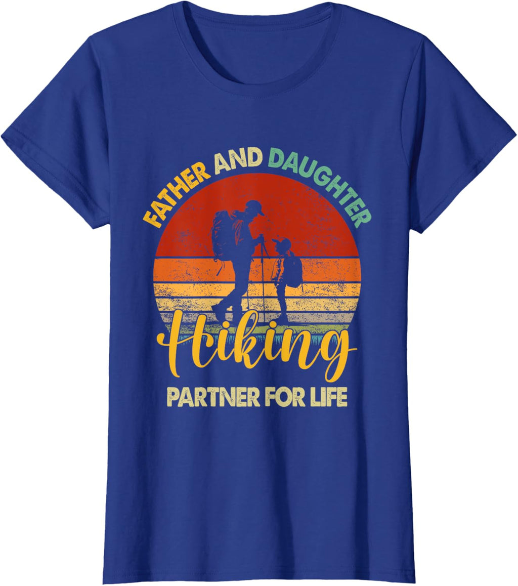 Retro Father Daughter Hiking Partner For Life Fathers Day