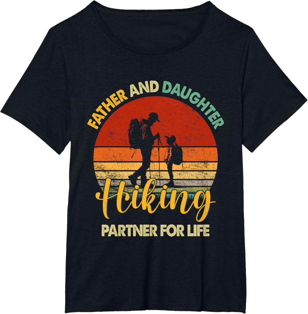 Retro Father Daughter Hiking Partner For Life Fathers Day