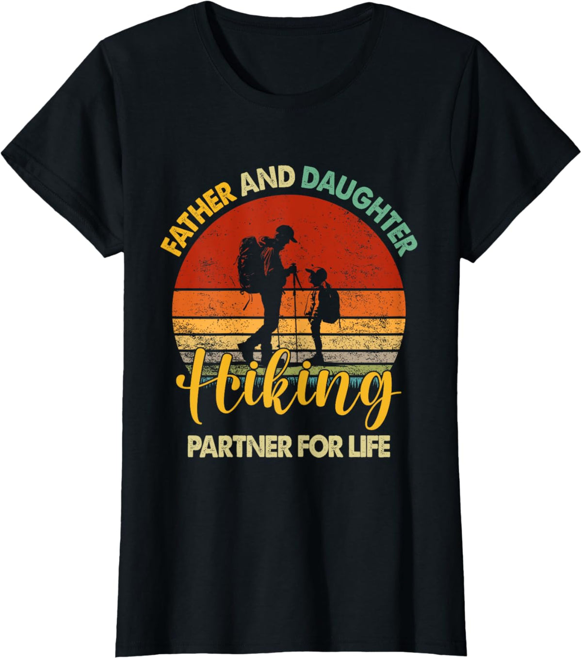 Retro Father Daughter Hiking Partner For Life Fathers Day