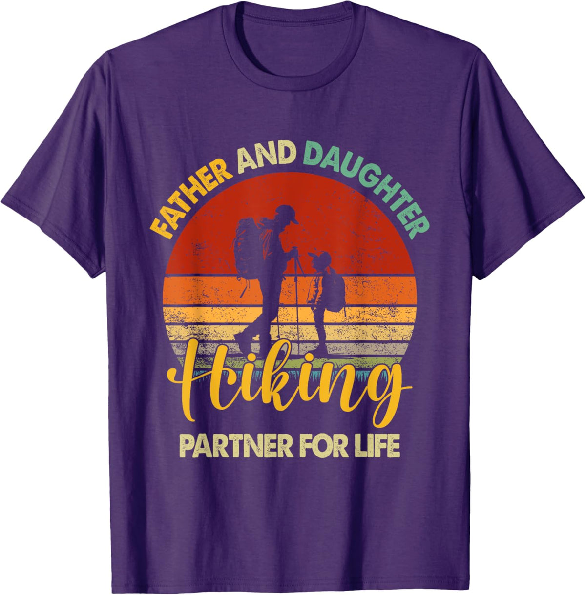 Retro Father Daughter Hiking Partner For Life Fathers Day