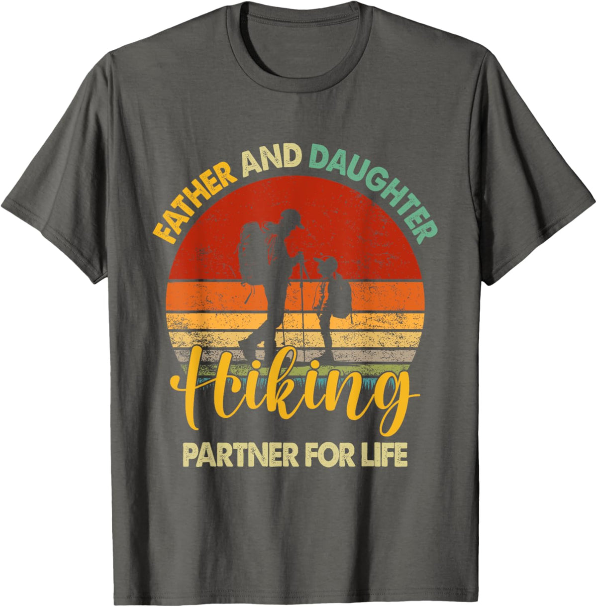 Retro Father Daughter Hiking Partner For Life Fathers Day