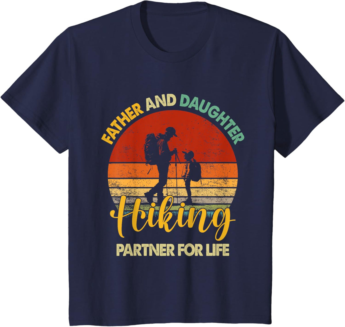 Retro Father Daughter Hiking Partner For Life Fathers Day