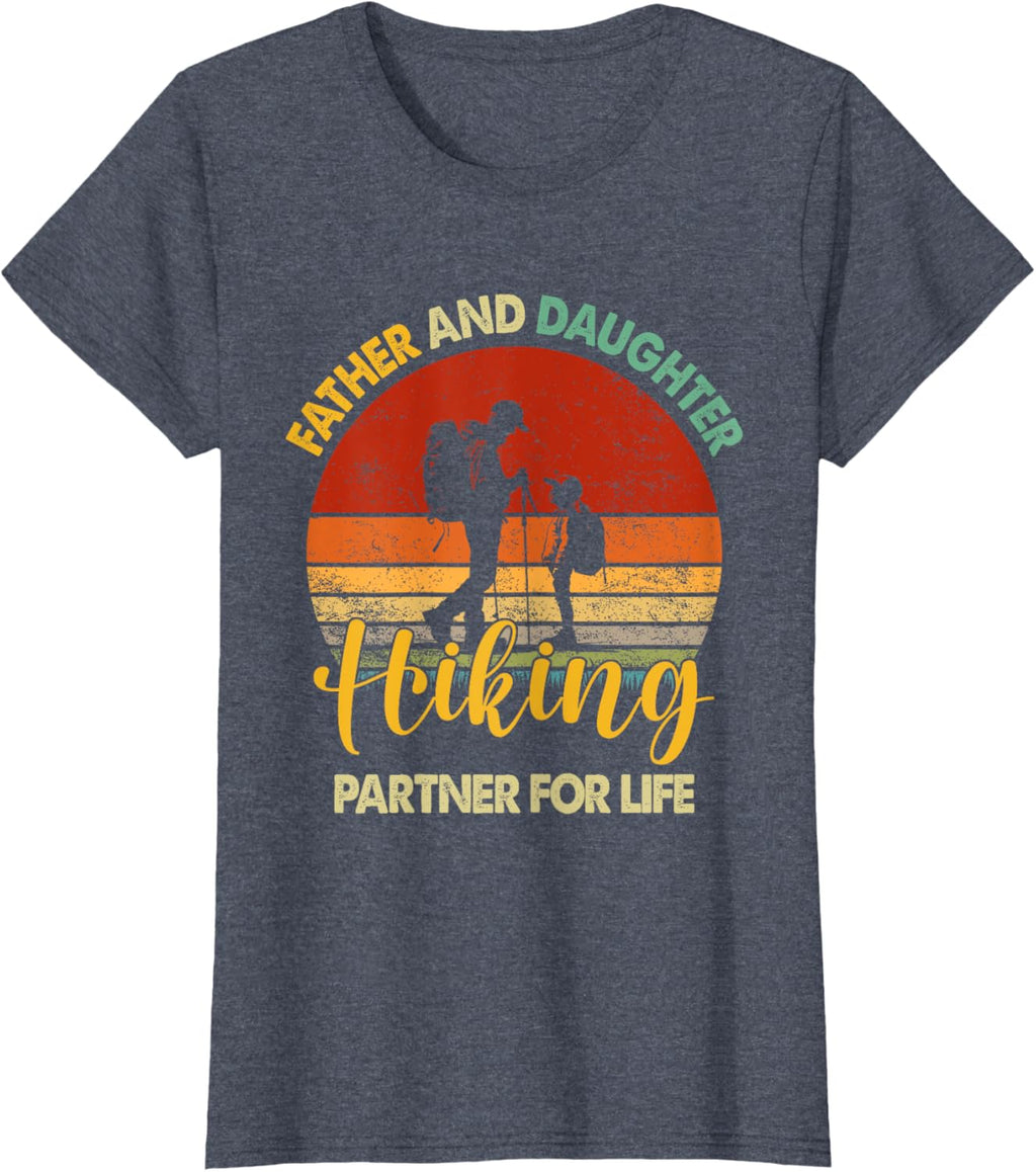 Retro Father Daughter Hiking Partner For Life Fathers Day