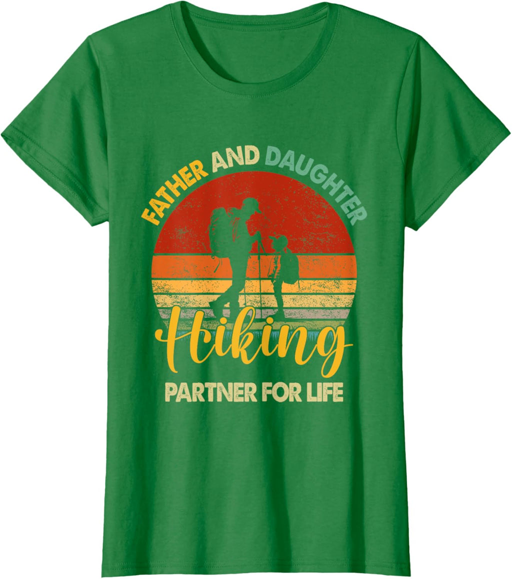 Retro Father Daughter Hiking Partner For Life Fathers Day