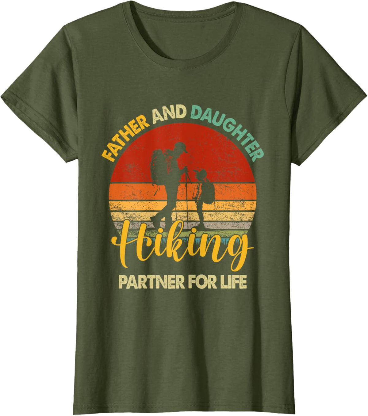 Retro Father Daughter Hiking Partner For Life Fathers Day