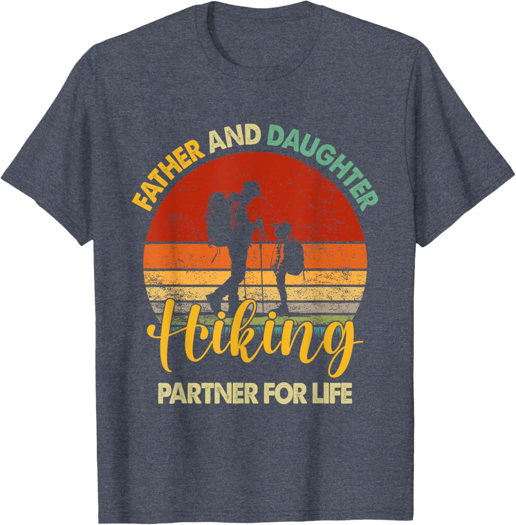 Retro Father Daughter Hiking Partner For Life Fathers Day
