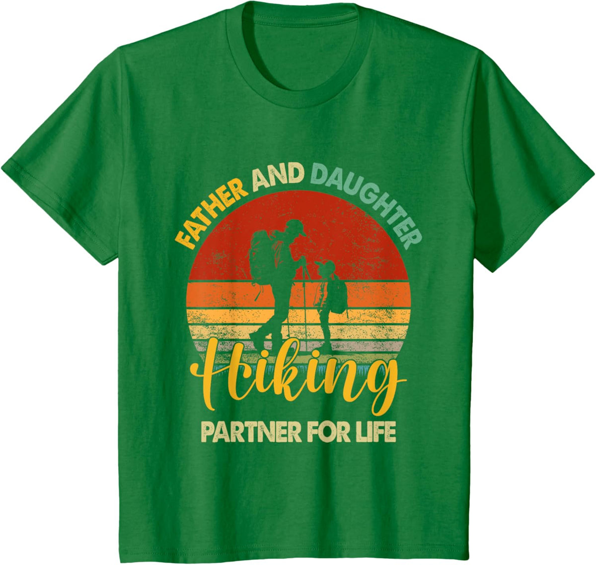 Retro Father Daughter Hiking Partner For Life Fathers Day