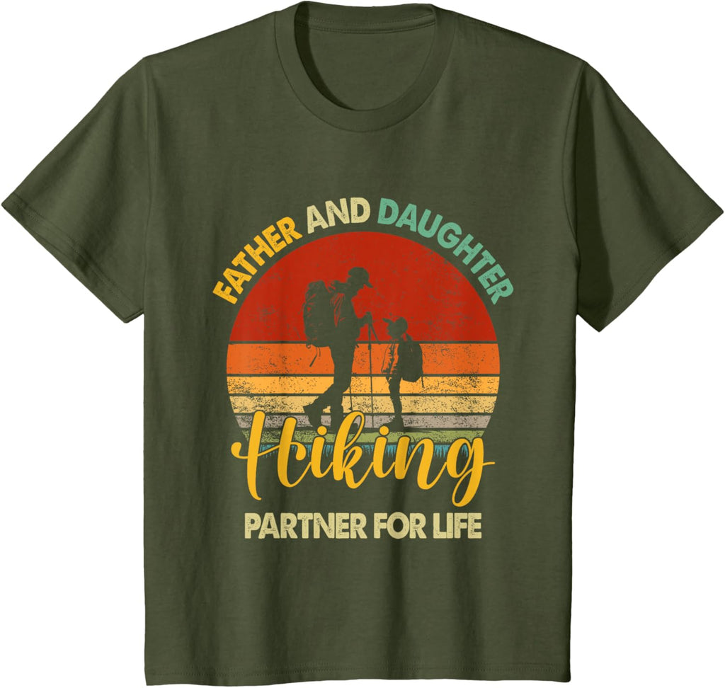 Retro Father Daughter Hiking Partner For Life Fathers Day