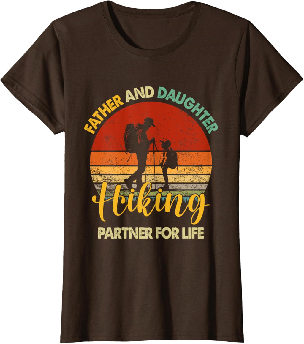 Retro Father Daughter Hiking Partner For Life Fathers Day