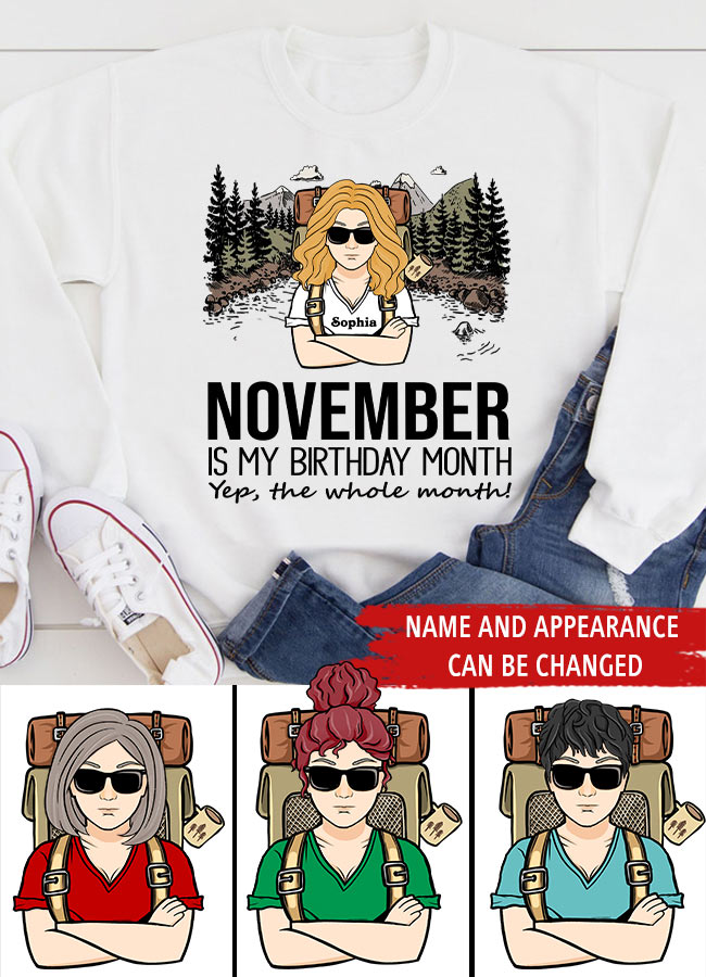 November Birthday Shirt, Custom Birthday Shirt, Queens are Born In November, November Birthday Shirts For Woman, November Birthday Gifts, Camping Lover